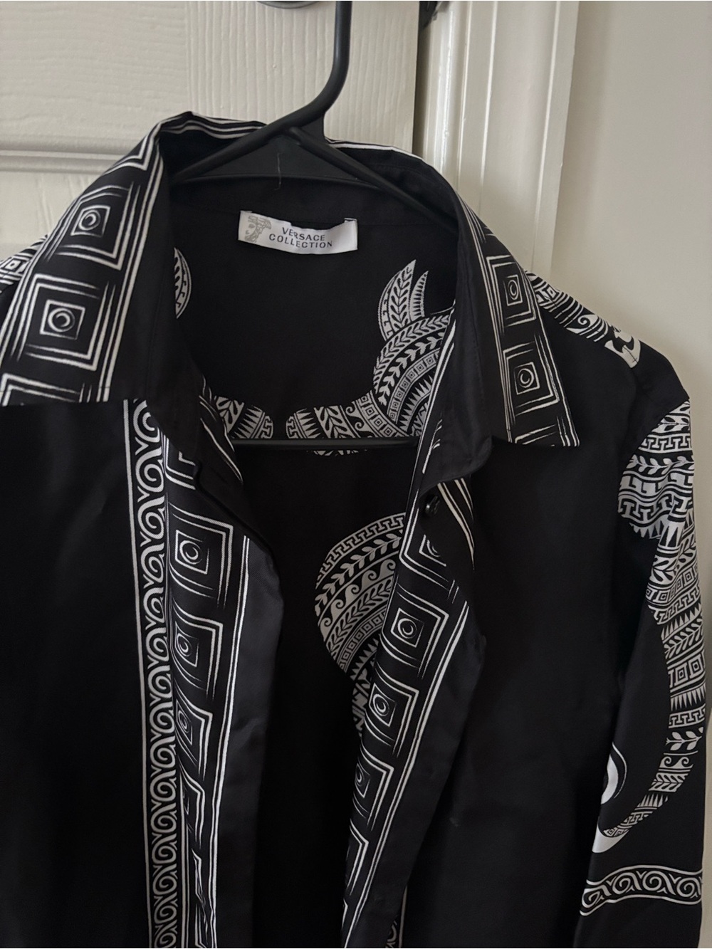 TODAY ONLY SALE
Versace Collection Black & White Geometric Medallion Shirt